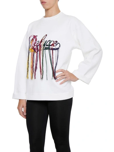 Shop Golden Goose Embroidered Sweatshirt In Off White Deluxe|bianco