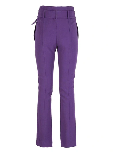 Shop Theory Belted Trousers In Purple