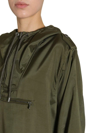 Shop Moschino Anorak Dress With Tulle Skirt In Militare