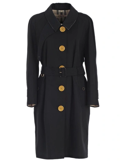 Shop Burberry Raincoat In Black