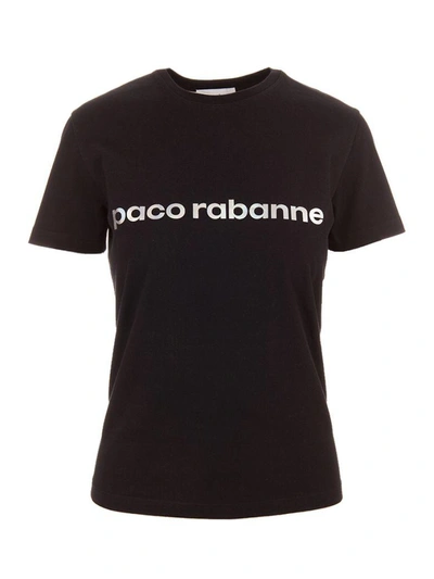 Shop Paco Rabanne T-shirt In Nero Argento