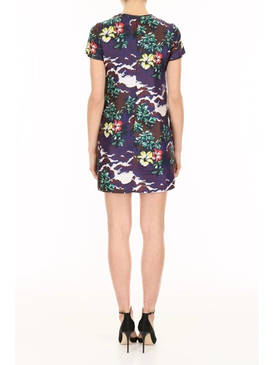 Shop Dsquared2 Printed Silk Dress In Fantasyblu