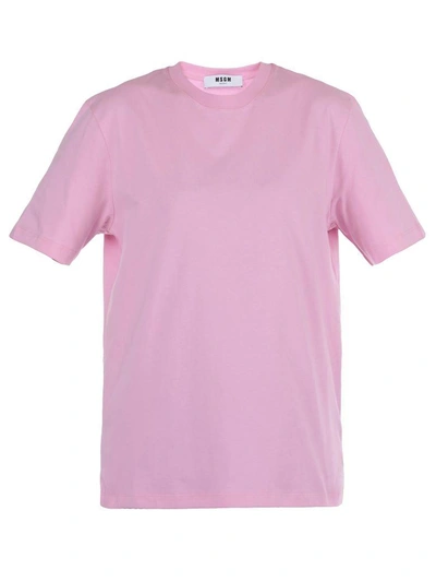 Shop Msgm Cotton T-shirt In Pink