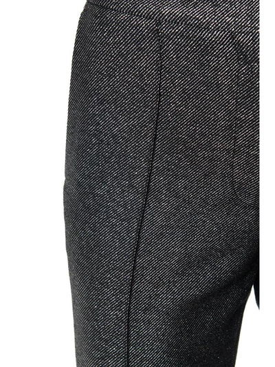Shop Golden Goose Lurex Tailored Trousers In Black Silver Lurex