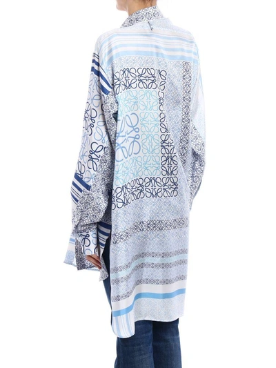 Shop Loewe Asym Shirt Patch In Blue-white