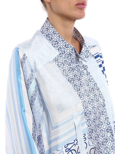 Shop Loewe Asym Shirt Patch In Blue-white