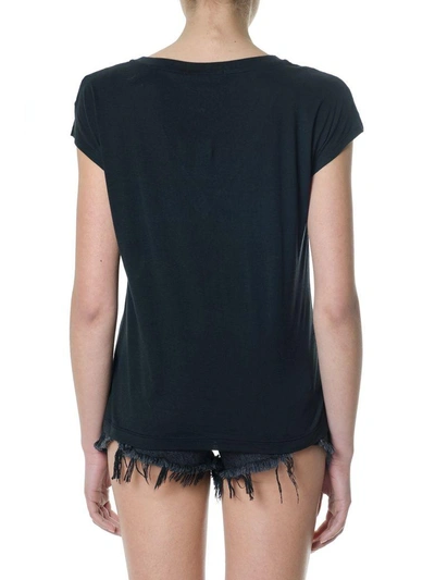 Shop Alexander Wang V Neck Black Cotton T-shirt