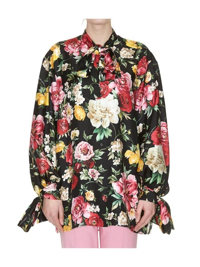 Shop Dolce & Gabbana Silk Shirt In Multicolor