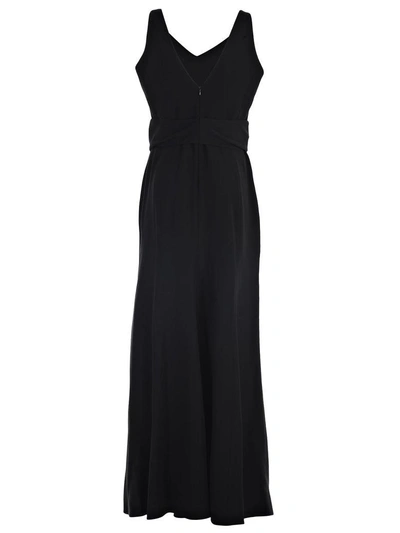 Shop Armani Collezioni Sleeveless Long Dress In Black Black
