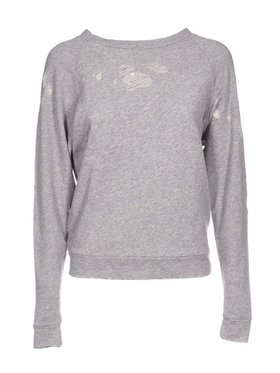 Shop Iro Destroyed Sweatshirt In Grey