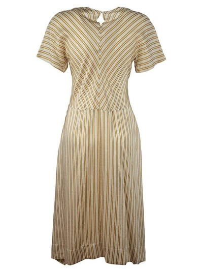 Shop Isabel Marant Striped Dress In Yellow Ocher
