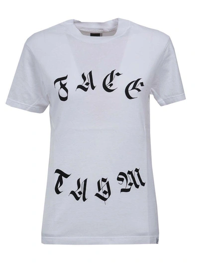 Shop Facetasm Logo Print T-shirt In Wh Bianco