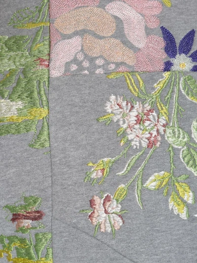 Shop Alexander Mcqueen Floral Embroidered Sweatshirt In Grigio