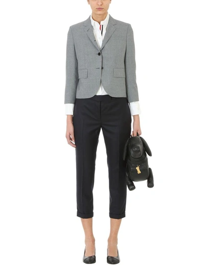Shop Thom Browne Classic Breasted Sport Coat In School Uniform Plain Wool Blazer In Grey
