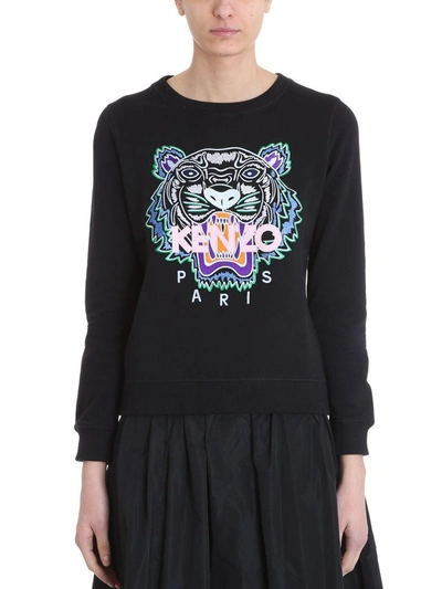 Shop Kenzo Tiger Black Cotton Sweatshirt