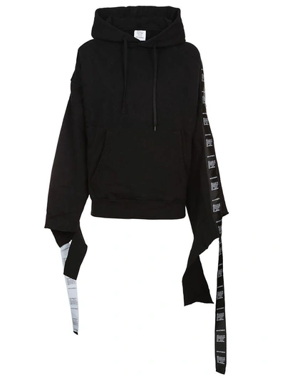 Shop Vetements Tape Hoodie In Black