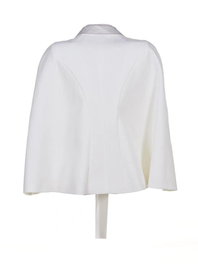 Shop Givenchy Flared Sleeve Tie Waist Jacket In Bianco