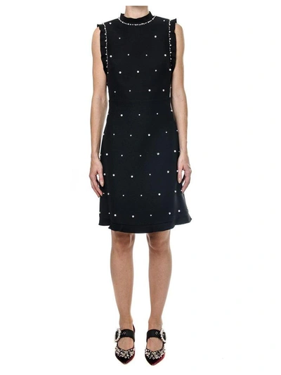 Shop Miu Miu Faille Cady Dress In Black