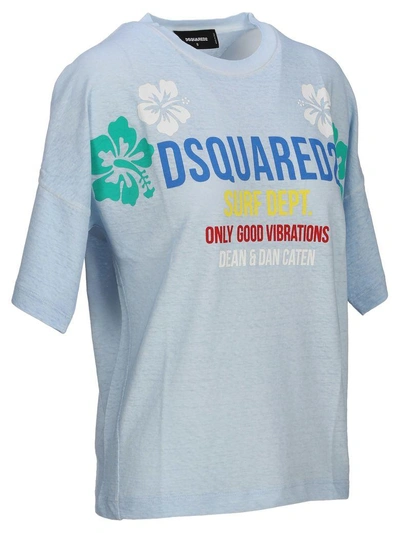 Shop Dsquared2 D Squared Tshirt Print In Light Blue