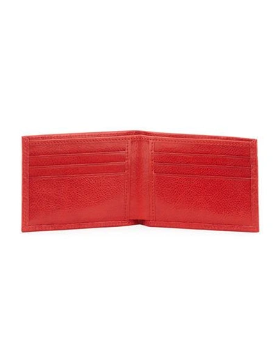 Neiman Marcus Alligator Bi-fold Wallet In Red
