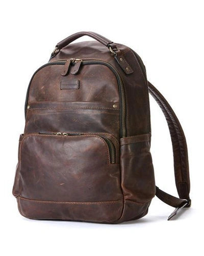 Shop Frye Logan Men's Leather Backpack In Dark Brown