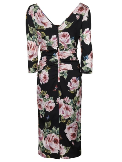 Shop Dolce & Gabbana Rose Print Dress