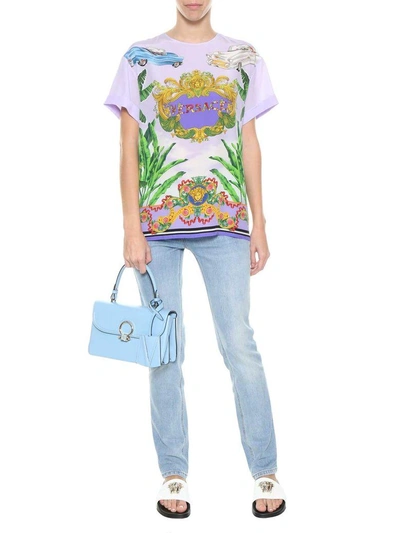 Shop Versace Printed Top In Multi