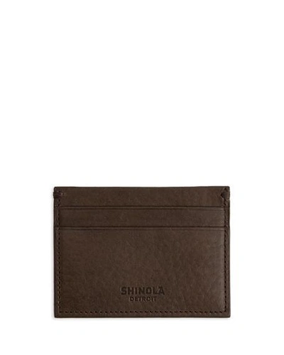 Shop Shinola Five-pocket Leather Card Case In Deep Brown