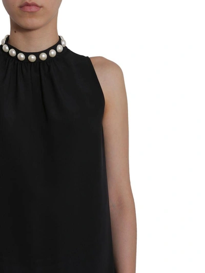 Shop Boutique Moschino Top With Pearl Detail In Nero