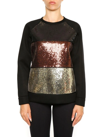 Shop N°21 Sweatshirt With Sequins In Nero|nero