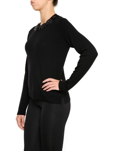 Shop Fendi Pullover With Nappa Inserts In Black|nero