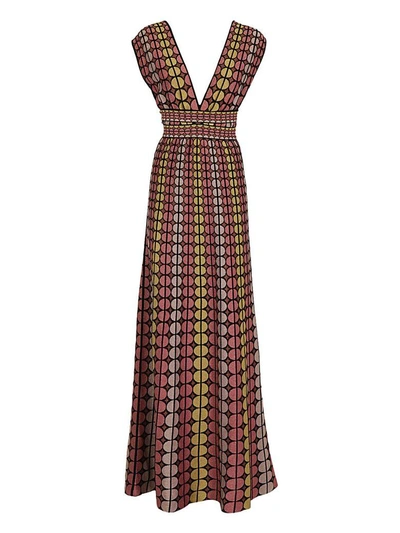 Shop M Missoni Circle Print Dress In Nero-rosa-giallo