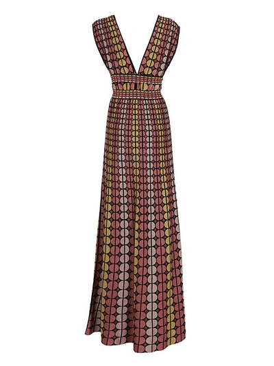 Shop M Missoni Circle Print Dress In Nero-rosa-giallo