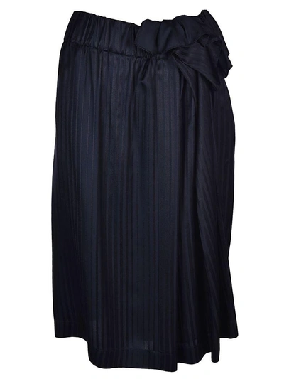 Shop Stella Mccartney Textured Skirt In Dark Blue