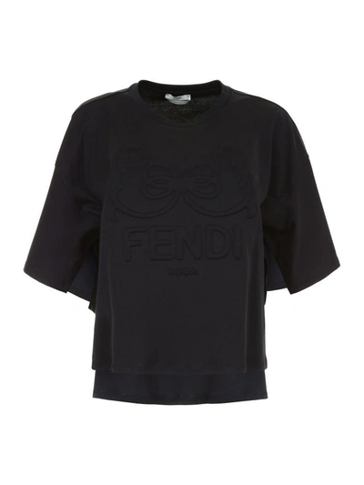 Shop Fendi Cotton T-shirt In Black|nero