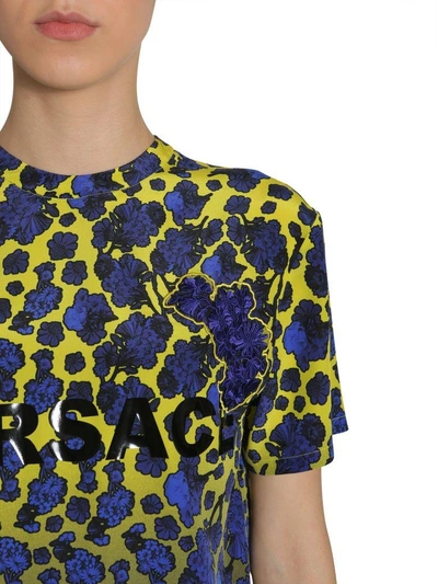 Shop Versace Flower Print Blouse In Multicolor