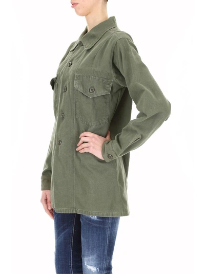 Shop As65 Flamingo Sequins Jacket In Army Green (green)