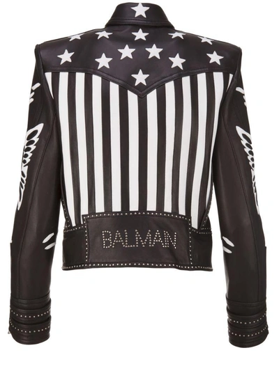 Shop Balmain Paris Jacket In Nero Bianco