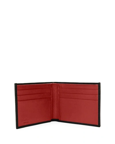 Ferragamo Gancini Bi-fold Leather Wallet In Black
