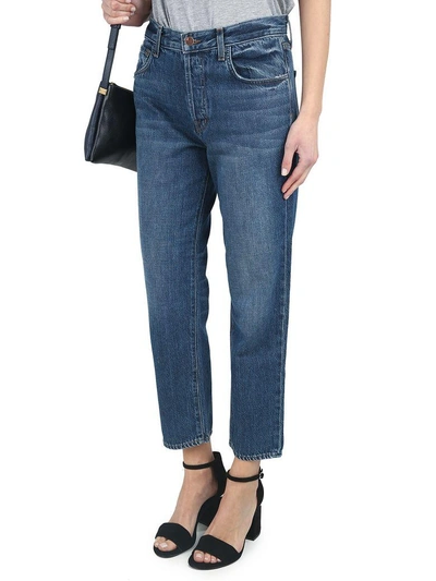 Shop J Brand Ivy Cropped High-rise Straight-leg Jeans In Blu