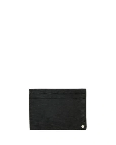 Shop Ferragamo Men's Revival Gancini Leather Card Case With Flip-out Id Window, Black/red