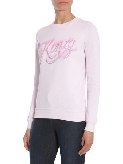Shop Kenzo Round Collar Sweatshirt In Rosa