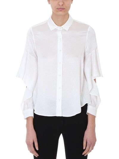 L'autre Chose White Silk Cut Out Shirt | ModeSens