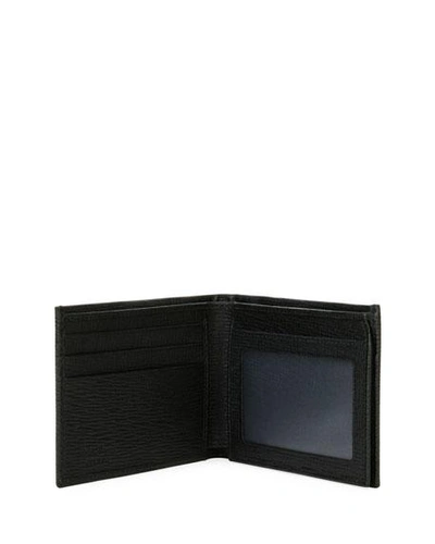 Shop Ferragamo Men's Revival Gancini Bi-fold Leather Wallet With Window, Black