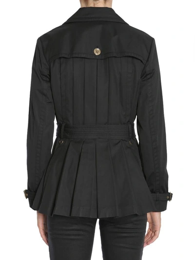 Shop Michael Michael Kors Short Trench Coat In Nero