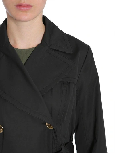 Shop Michael Michael Kors Short Trench Coat In Nero