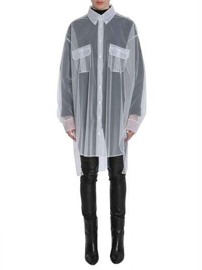 Shop Maison Margiela Long Tulle Shirt In Bianco