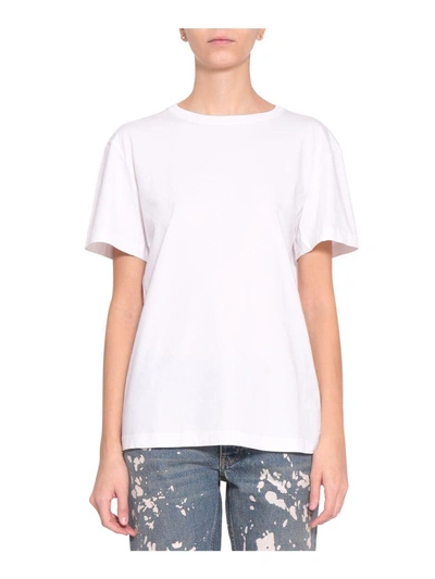 Shop Helmut Lang Logo Cotton T-shirt In Bianco