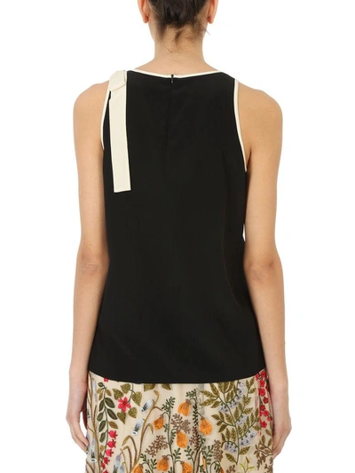 Shop Red Valentino Lace Trim Tank Top In Black