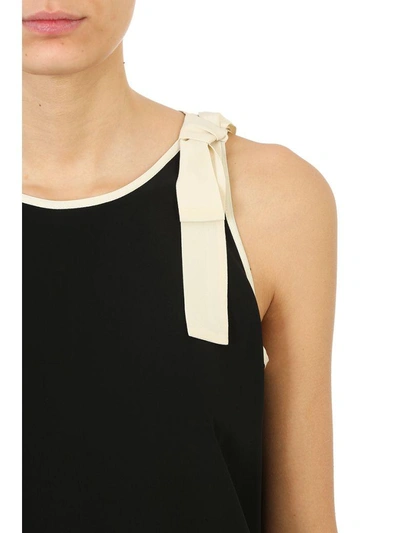 Shop Red Valentino Lace Trim Tank Top In Black